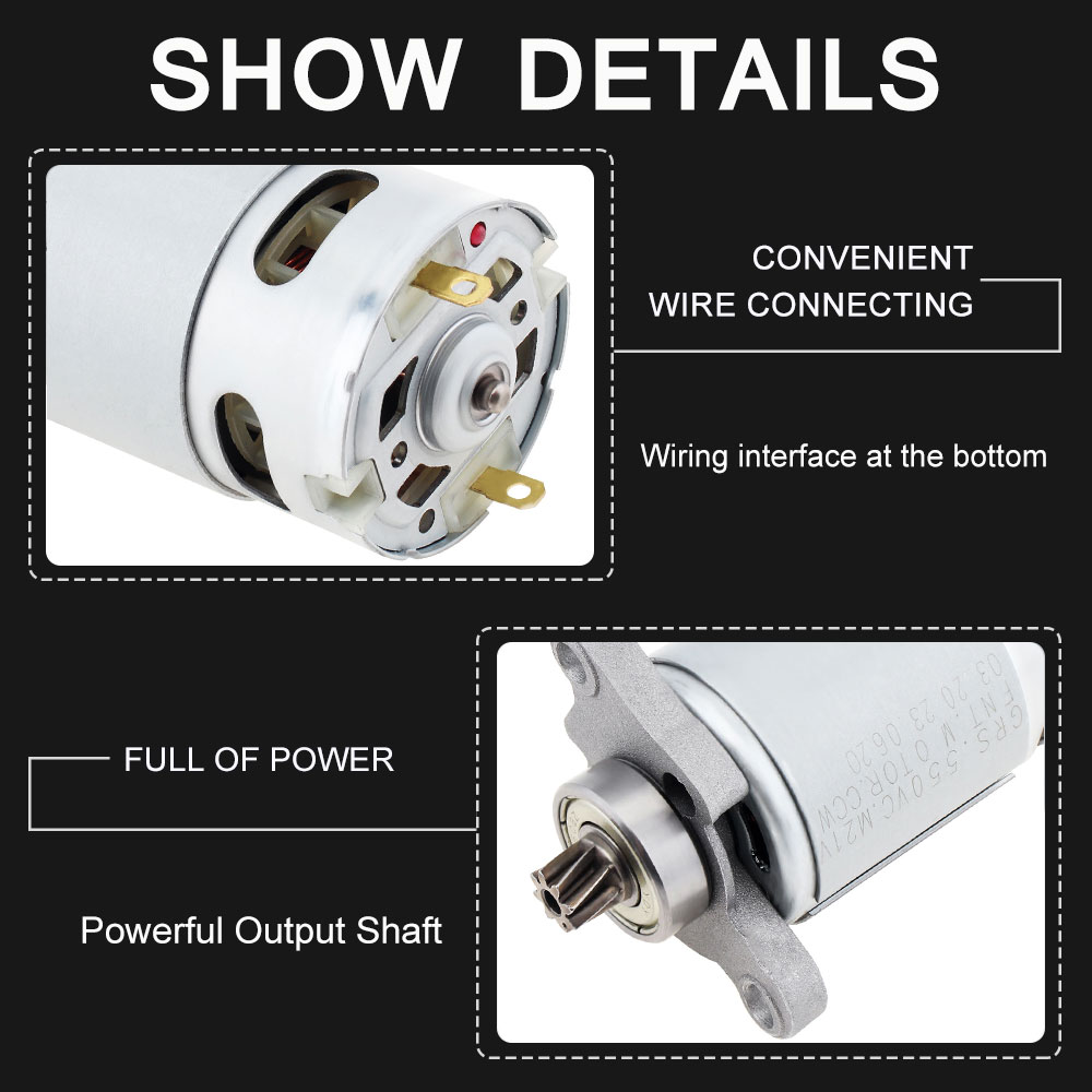 helicoidal, RS550 DC Potência do motor, 21V