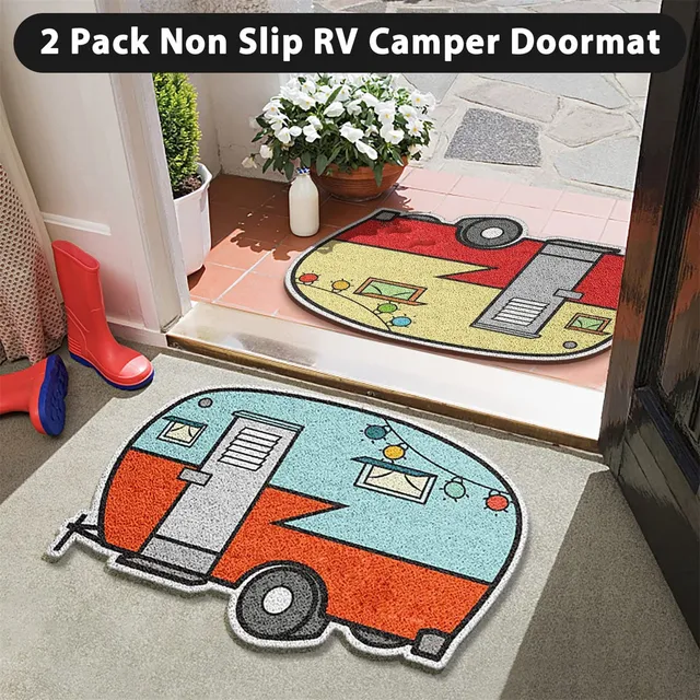 2019 Anti-slip Happy Camper Door Mat Entrance Floor Rug Bathroom Pad Carpet  Home Decor