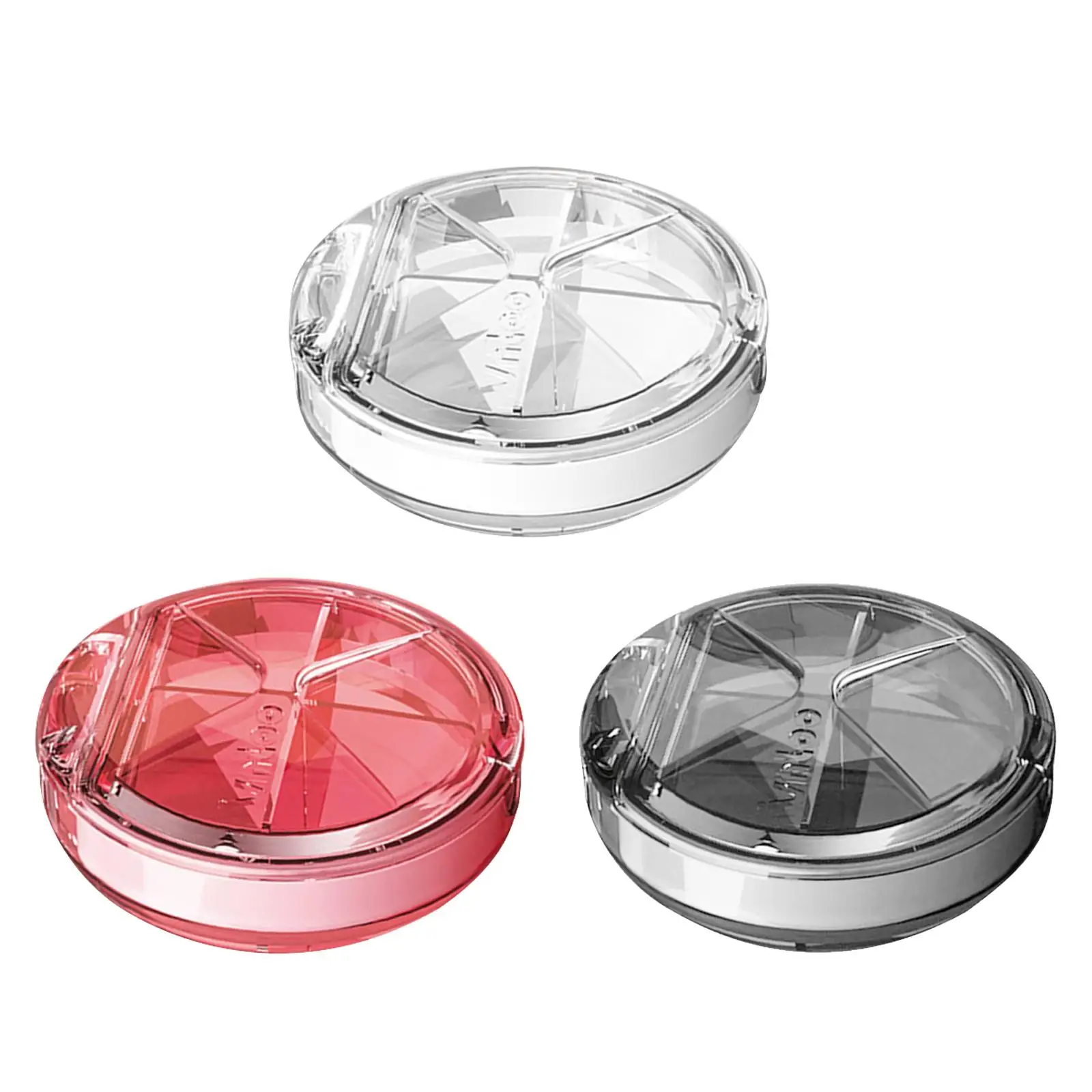 Portable Pill Box Organizer Compact Dustproof 4 Grids Pocket Storage Case Dispenser Container for Traveling Hiking