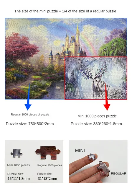 24€85 sur Jouets de Mini puzzle de paysage de 1000 pièces pour adultes -  Puzzle - Achat & prix