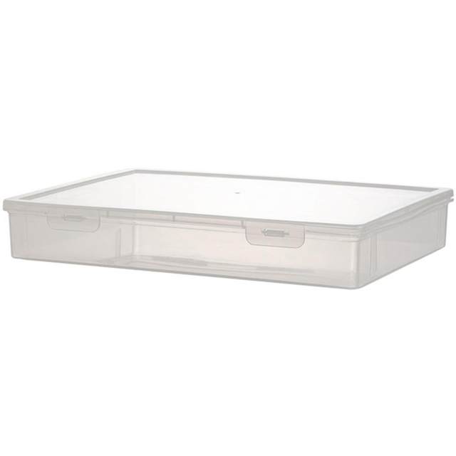 2 Deck Clear A4 File Box - Stackable Desk File Container Holder