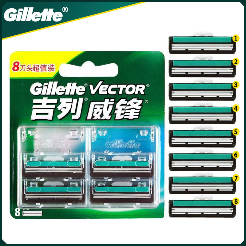 Best of Gillette Vector Shaving Blades For Men Manual Safety Beard Shaver Hair Removal Double Layer Head Razor Blade Cassettes 8-24PCS Reviews & Tips