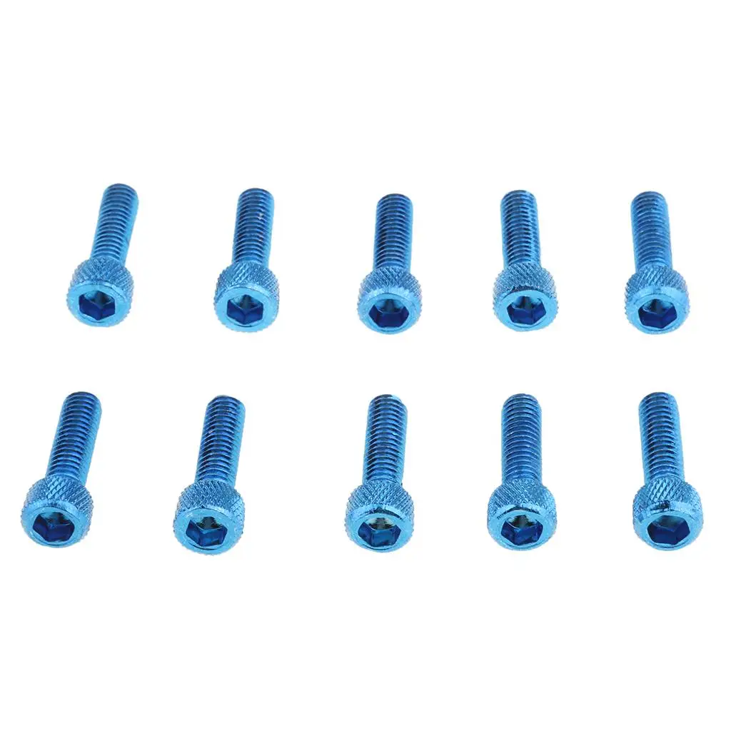 2x 10 Pieces M6x20MM Aluminum Alloy Hex Key  Socket Head  Screws Blue