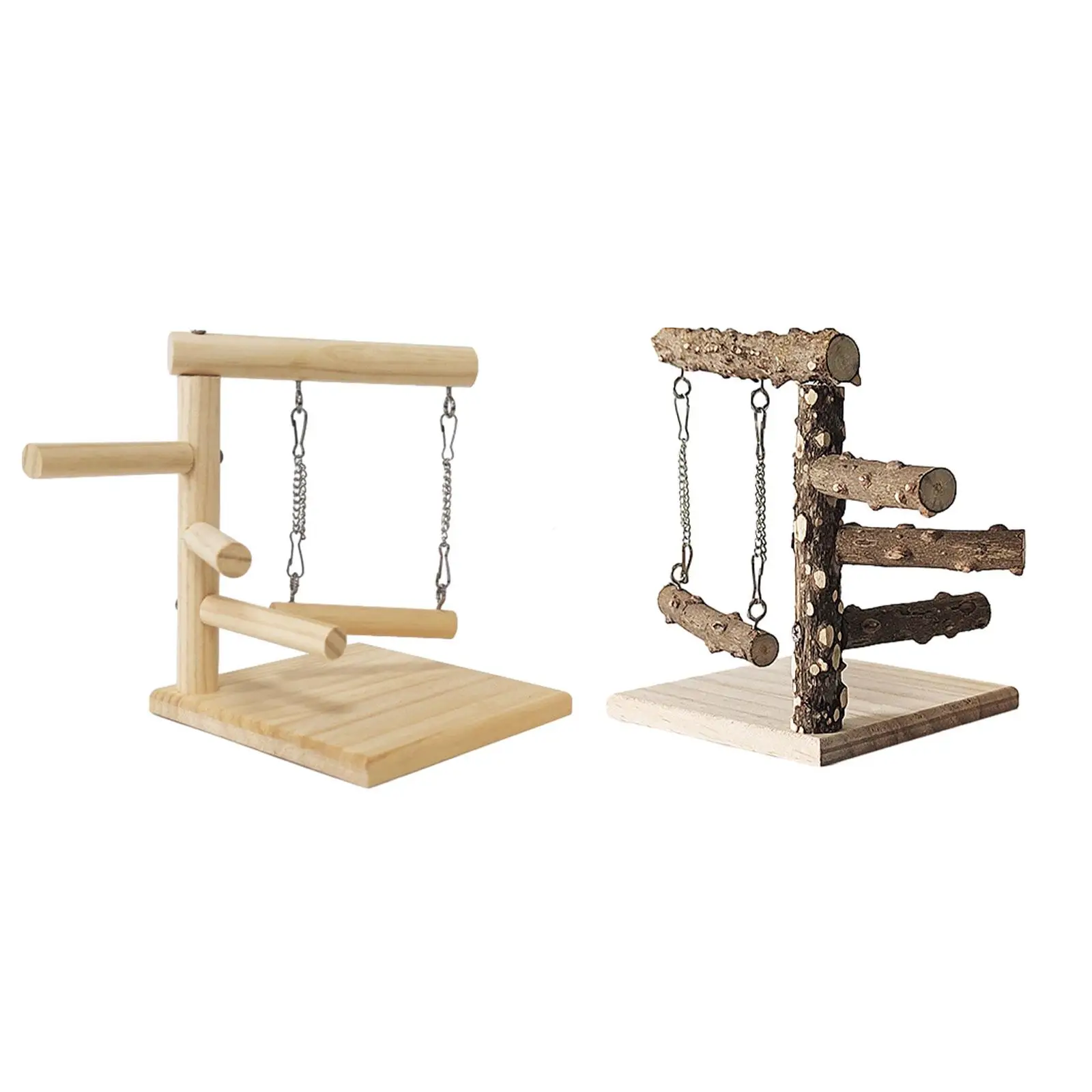 Bird Perch Stand Tabletop Exercise Gym Playground Wooden Perch Playstand Platform for Parrots Lovebirds Cockatiels Canaries