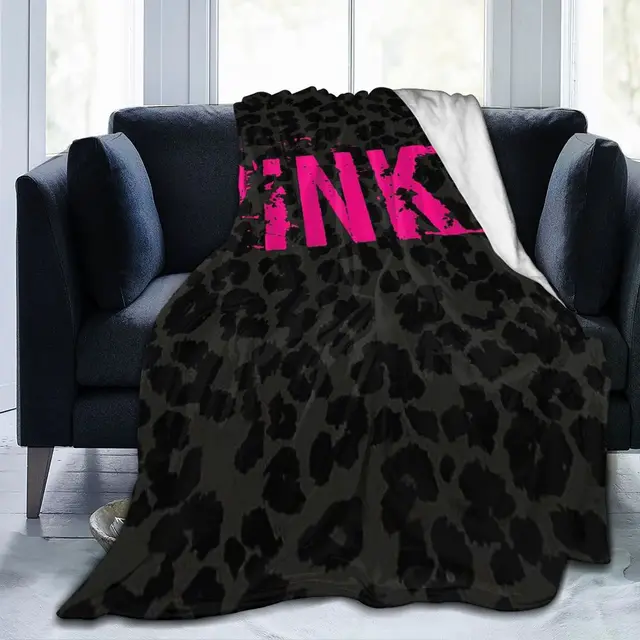 PINK Victoria Secret: Sherpa Leopard Print & “Pink” Logo Blanket