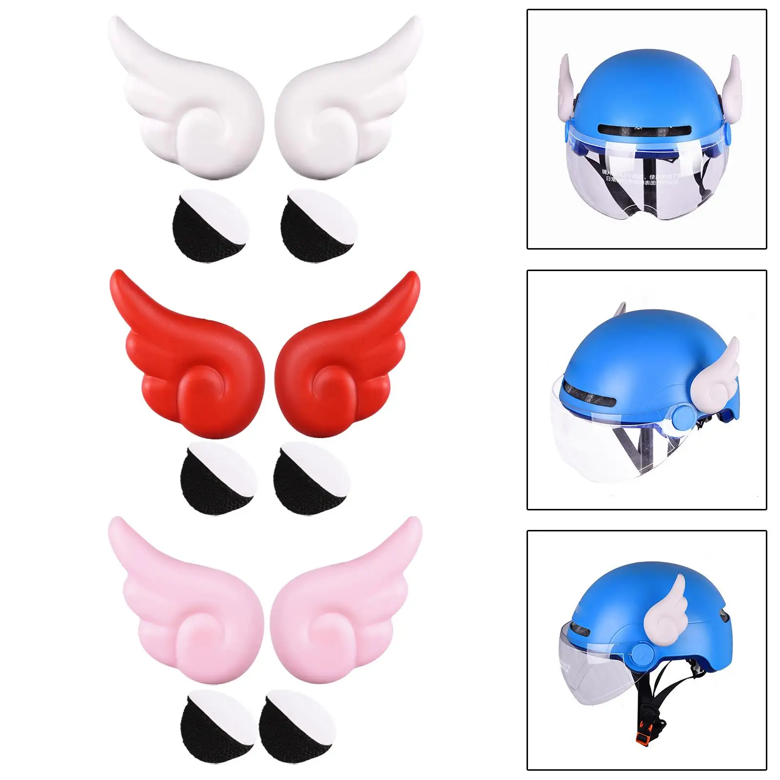 2x Helmet Angel Wing Easy Peel and Stick Universal Fit for Scooter Helmet