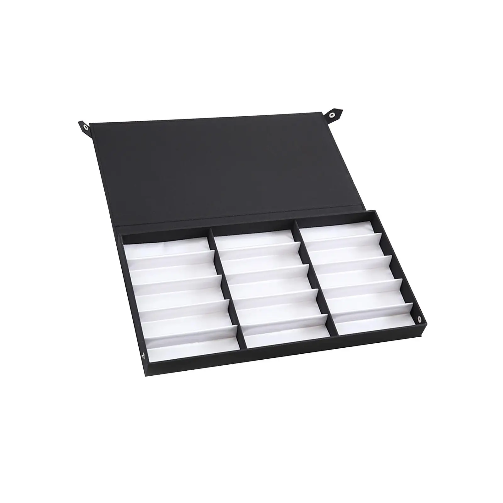 Glasses Display Box Glasses Showcase Glasses Storage Case Sunglasses Display Stand 15 Grids for Travel Table Drawer Home Closet