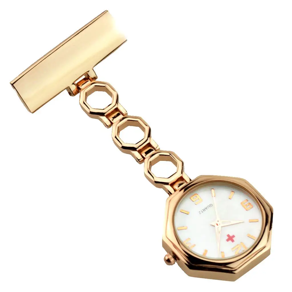 Metal Nurse Watch Pocket Analog Quartz Watch Nurse Geometric  Brooch Pin