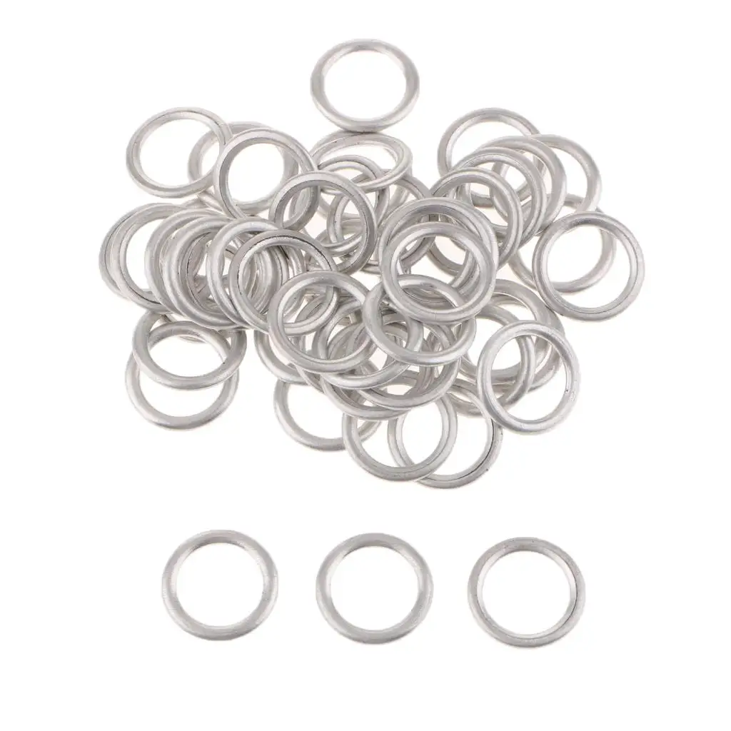 50pcs Durable Aluminum Oil Drain Plug Washer Gaskets for  A4 Q5  CC, Repalces# N0138157