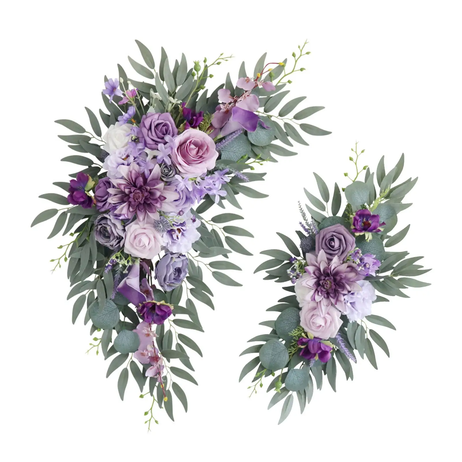 2x Artificial Floral Swag Wedding Welcome Signs for Wedding Reception Decor