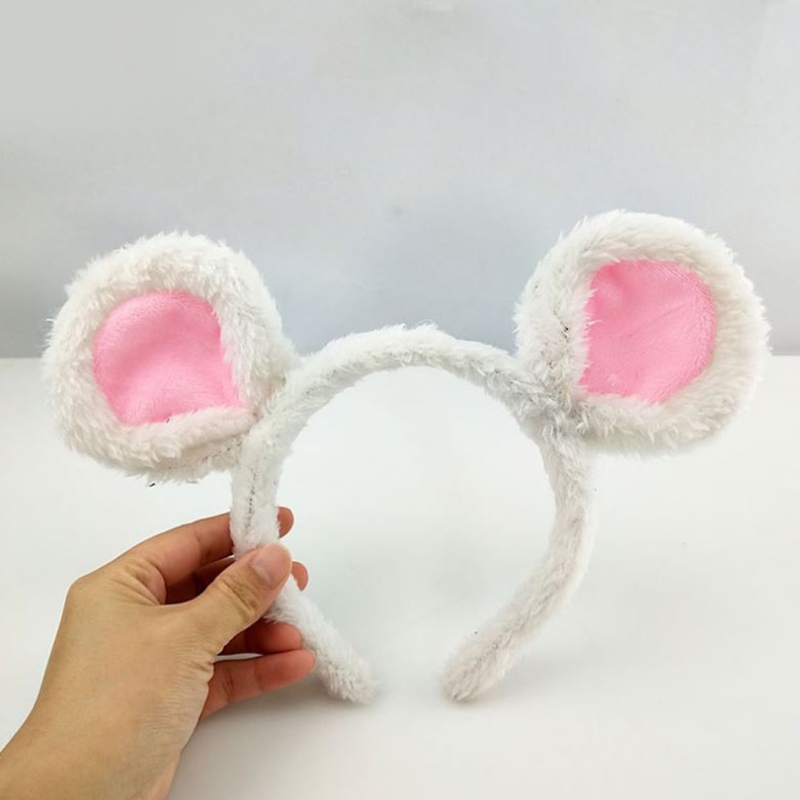 Plüsch Maus Ohren Stirnbänder Cartoon Tier Ohren Haar Hoop Nette Bär Ohren Haarband Halloween Party Kostüm Foto Requisiten F3MD – Detail 10