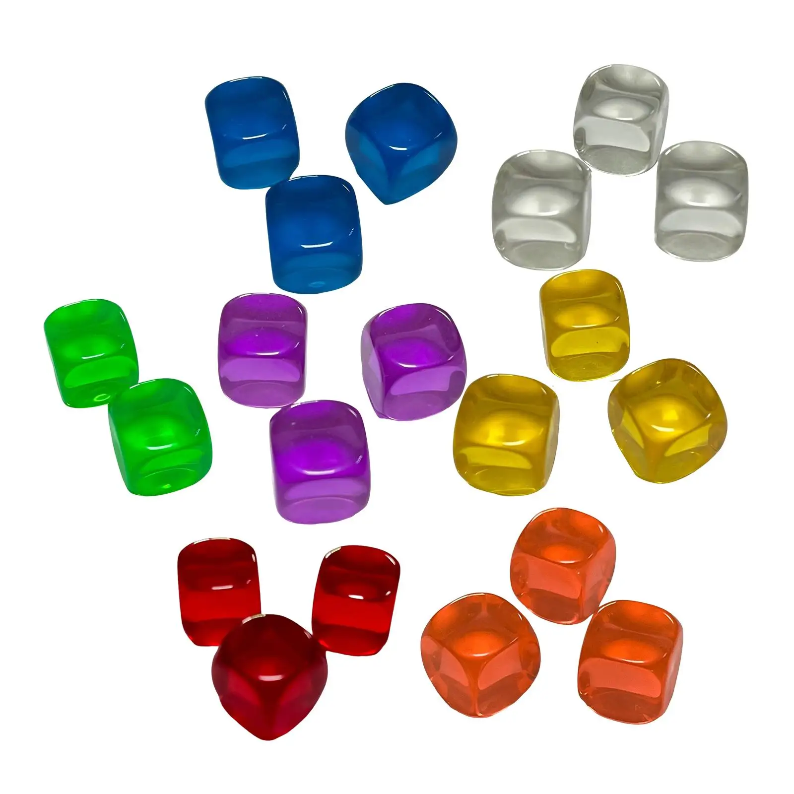 20 Pieces 16mm Blank Dices Education Markers Activity Standard for Board Game Props Crafts Desktop Game Entertainment Toys