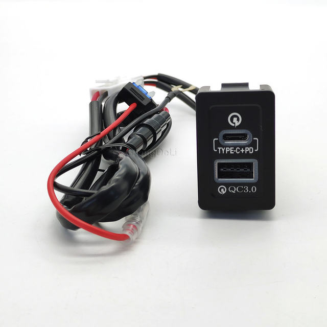 スズキsx4用USBインターフェースソケット,車用急速充電器,タイプC, PD 