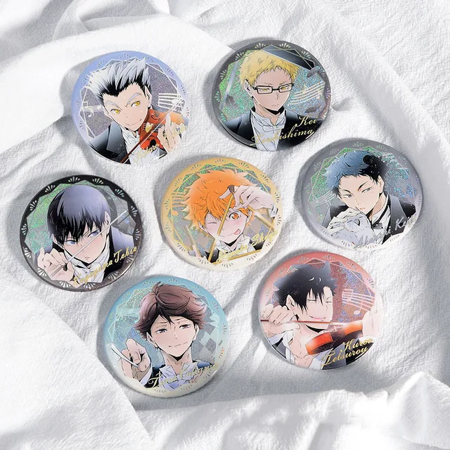 10Pcs/Set Anime Haikyuu!! Badges Pins Button Brooch Chest Ornament Clothing  For Backpacks Cosplay Itabag