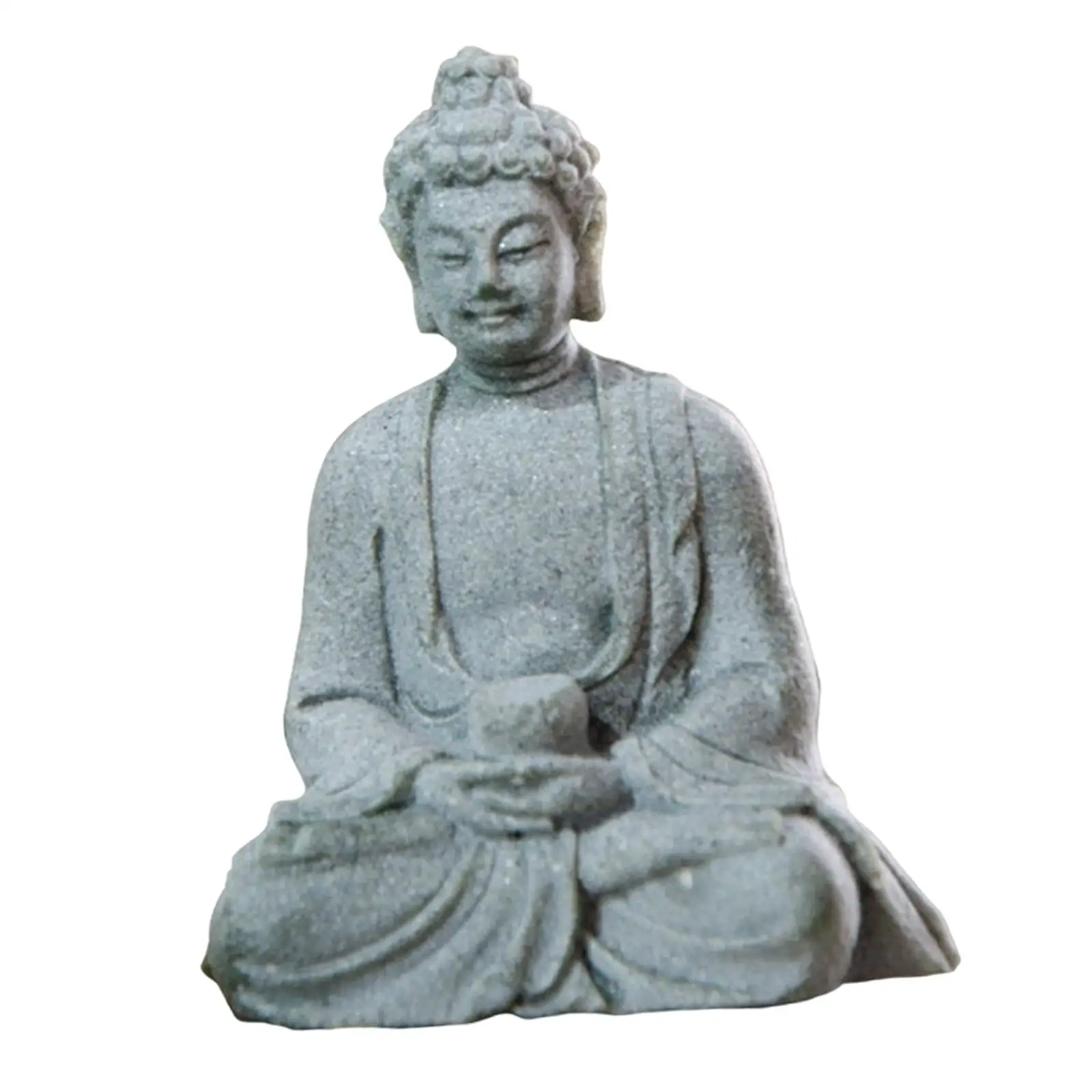 الحجر الرملي يجلس تمثال بوذا النحت لخزانة المنزل ديكور الفناء الخلفي