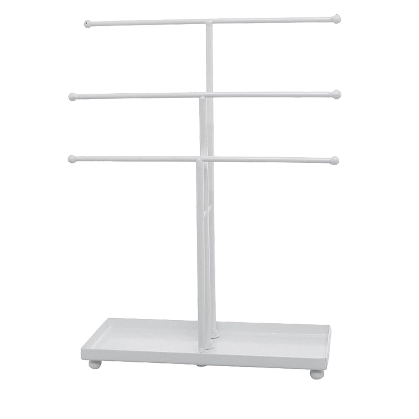 Metal 3 Tiered Jewelry Storage Display Stand, with Base Tray Unique for Your Dresser, Vanity, NightStand or Bathroom Counter