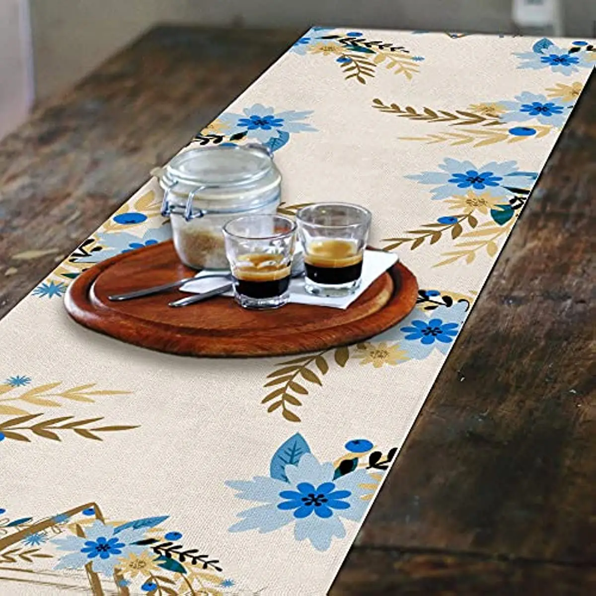 פסח דקור כחול פרח חנוכה שולחן רץ יהודית עונתי יום נישואים חג תפאורה אוכל החווה בית המפלגה תפאורה