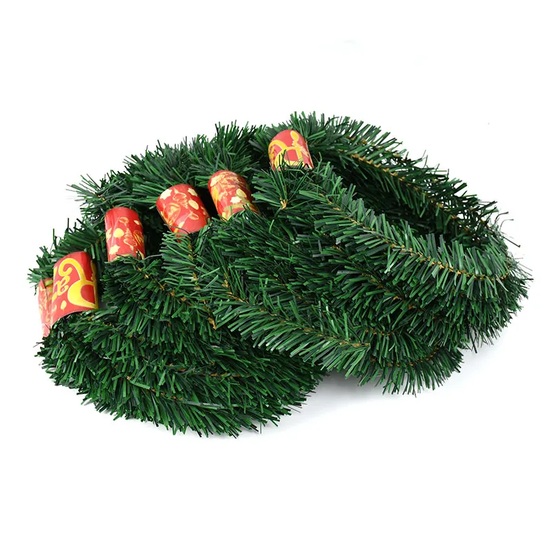 5,5 m Kiefern-Weihnachtsgirlande, dekorativer grüner künstlicher Weihnachtsbaum, Rattan-Banner, Party-Kunststoff-Anhänger, Lametta, hängende Dekoration – Detail 4