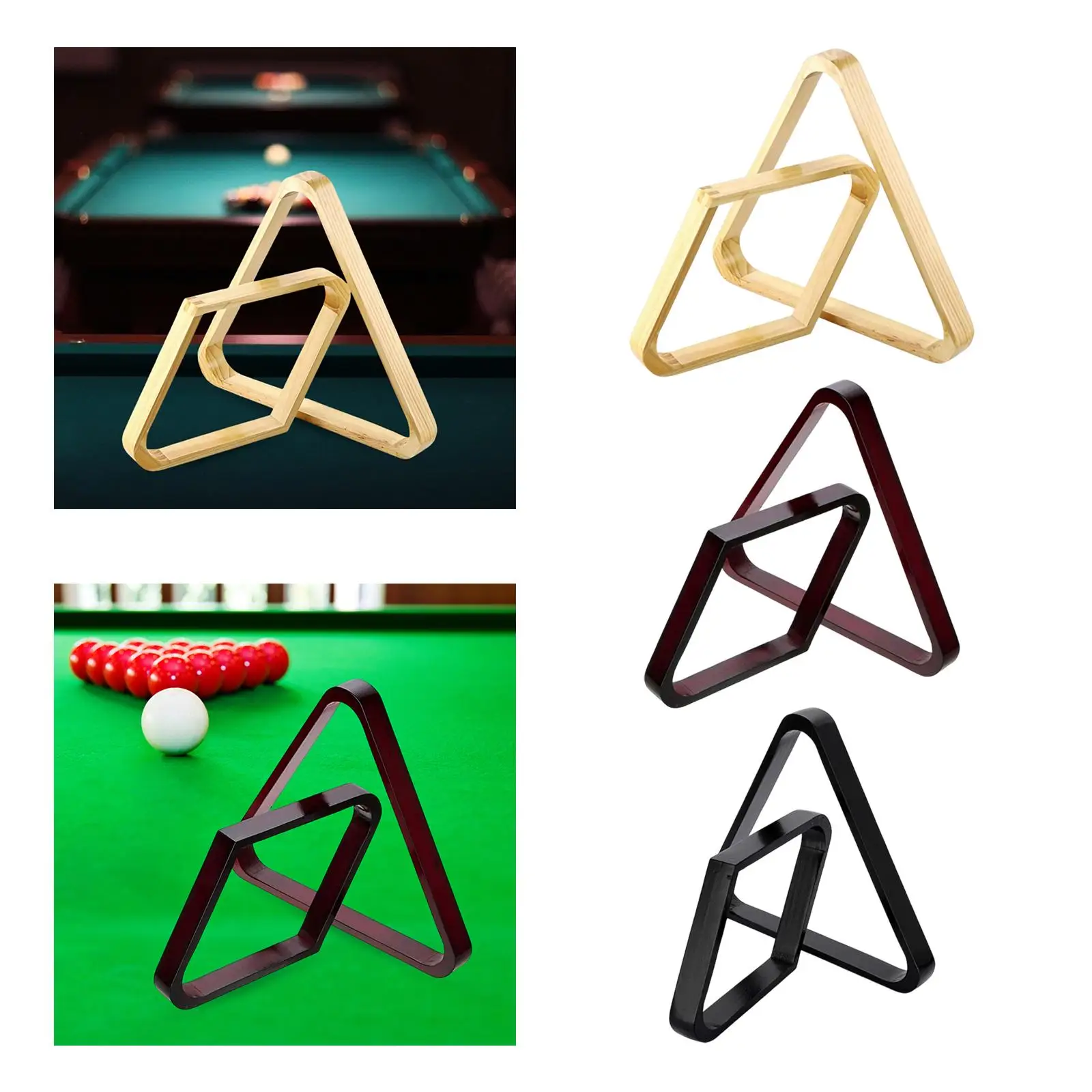 2Pcs Wooden Billiard Ball Rack Set eight ball Triangle Rack Diamond Solid Ball Holder for Supplies Accessories Pool Table Game