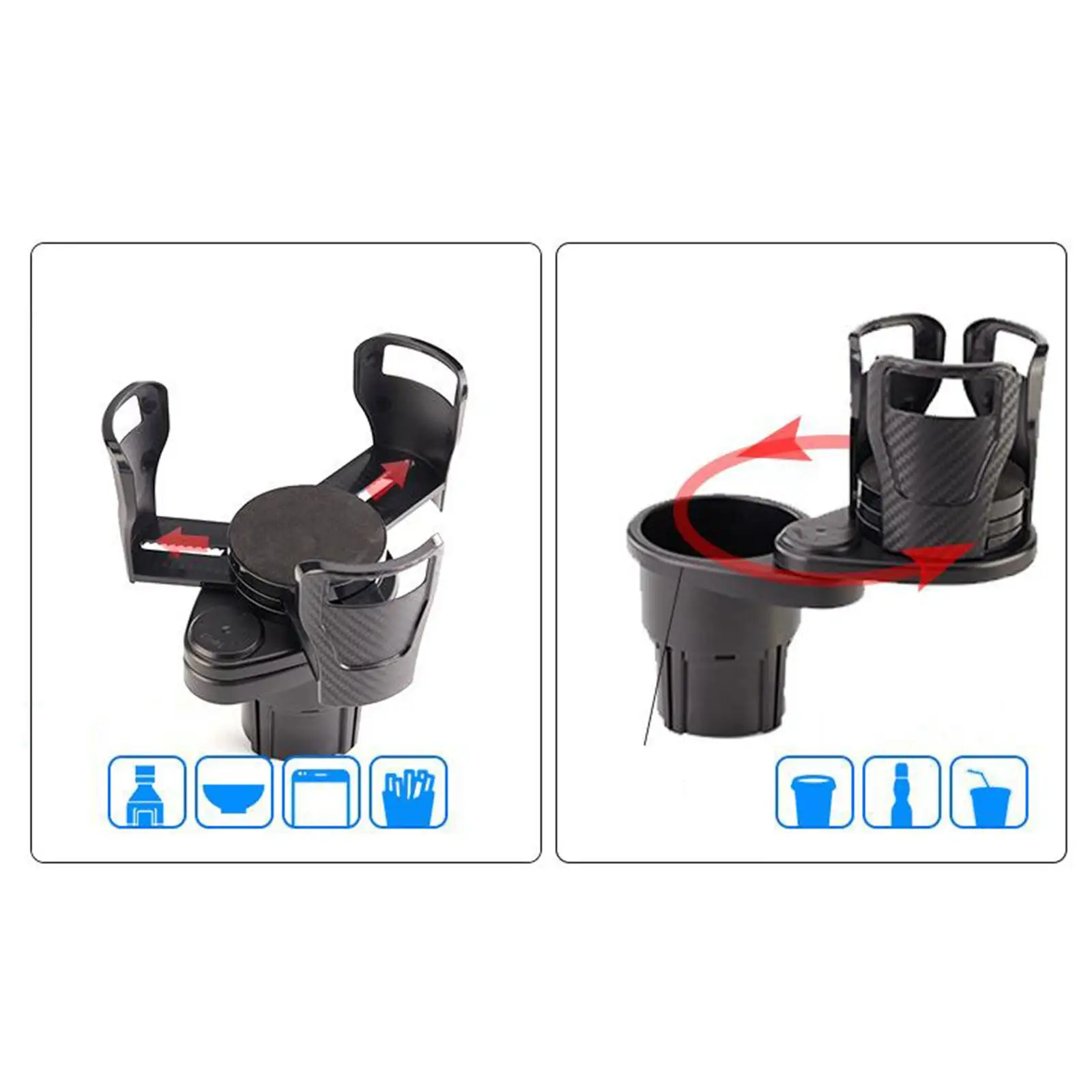 2x Car Cup Holder Expander  Cups 60°Rotating Multifunctional Water Cup Universal Drink  Bottle