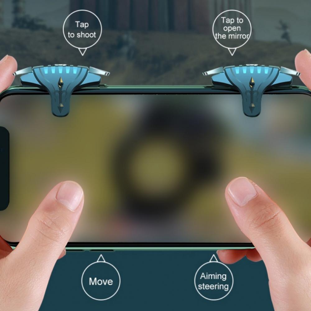 Игровой триггер для телефона IPhone F01, металлические кнопки,  контроллер-триггер для мобильных игр, геймпад для PUBG, 2 шт. | AliExpress
