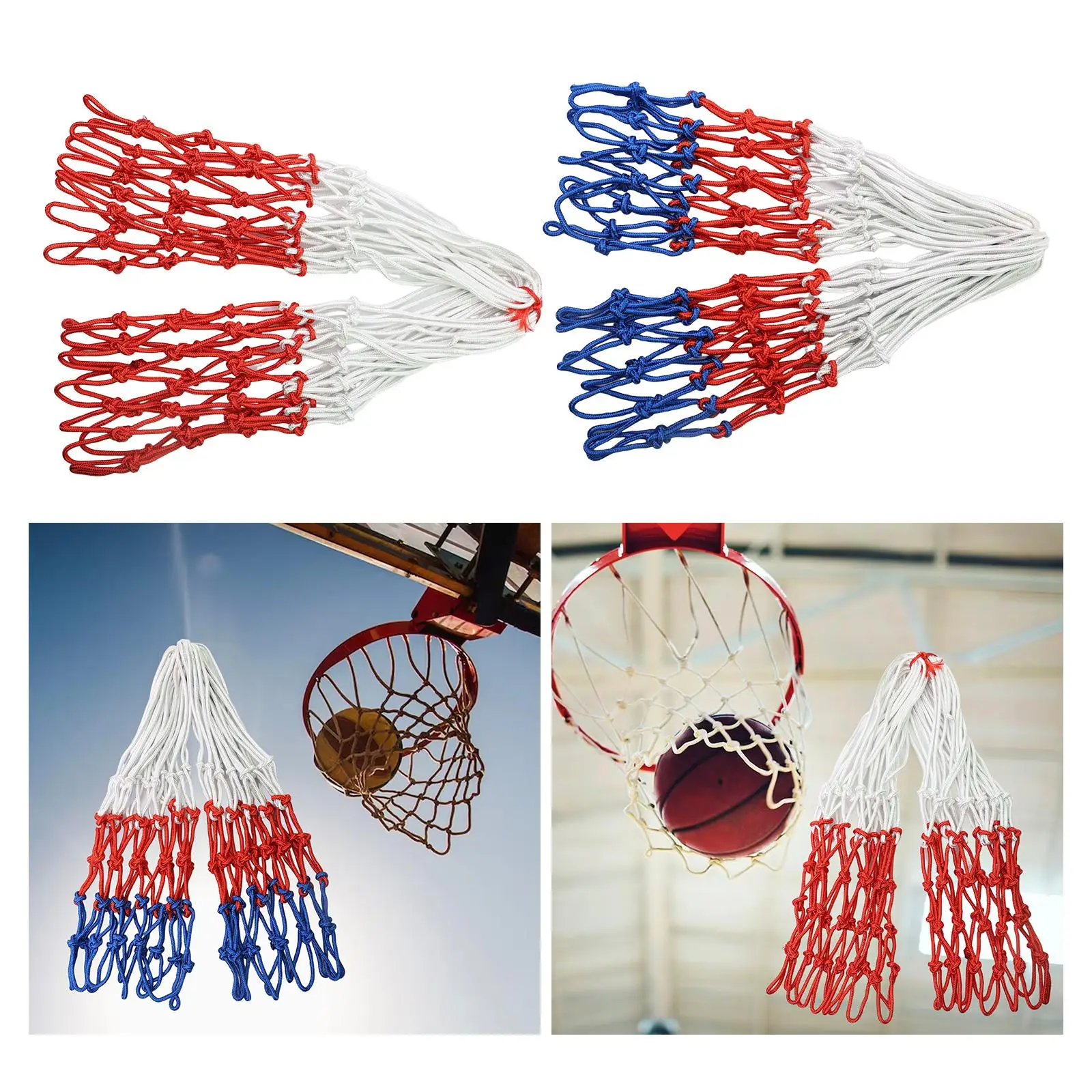 Basketball Net Replacement Outdoor Heavy Duty Braided Rope Thickening Backboard Components Lightweight for Basketball Hoops