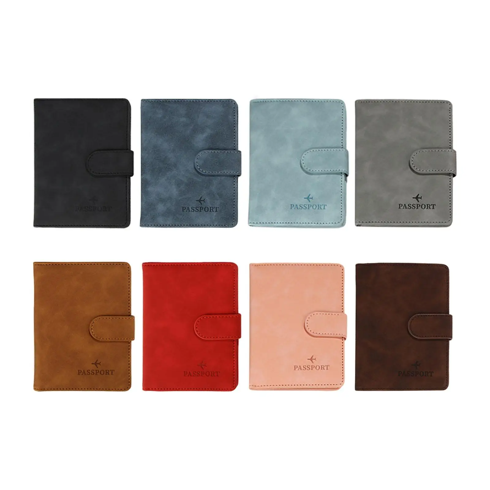 PU Leather Card Case Passport Cover Holder for Woman and Man Travel Family