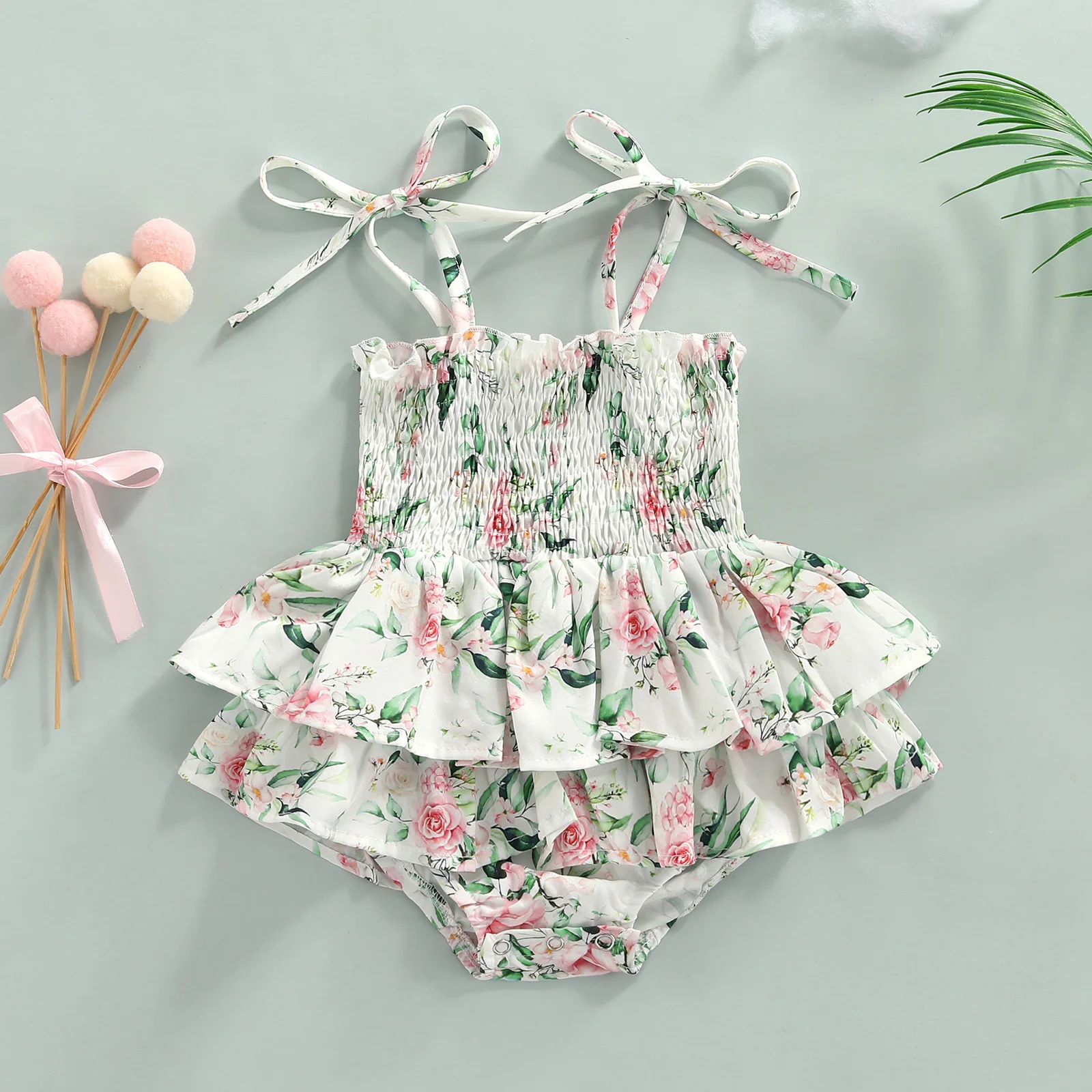 ma&baby 0-18M Newborn Infant Baby Girls Romper Floral Print Ruffle Jumpsuit Playsuit Summer Clothes Costuems D01 black baby bodysuits	