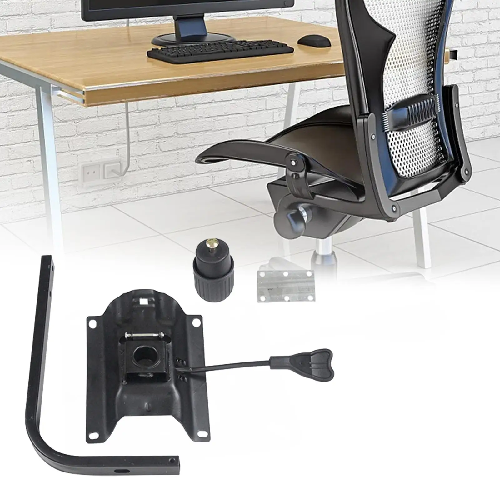 Office Chair Swivel Tilt Accessory Control Tilt Lever Height Office Chair Swivel Base Tray Plate for Computer Swivel Chairs Home