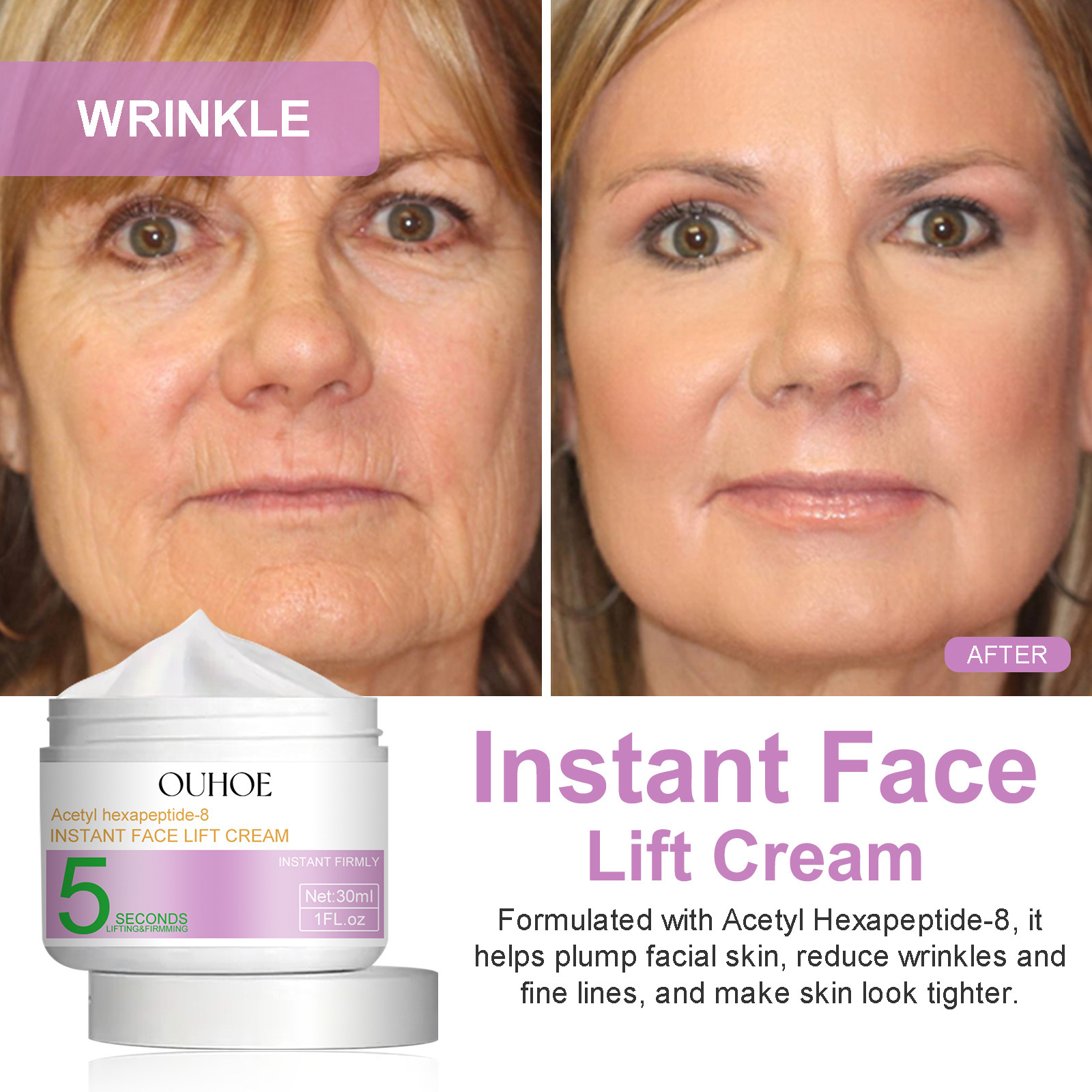 Rimozione delle rughe Crema per il viso Anti invecchiamento Idratante Dissolvenza Linee sottili Lifting Firm Migliora il gonfiore Sbiancamento Illumina la cura della pelle_voghion.com