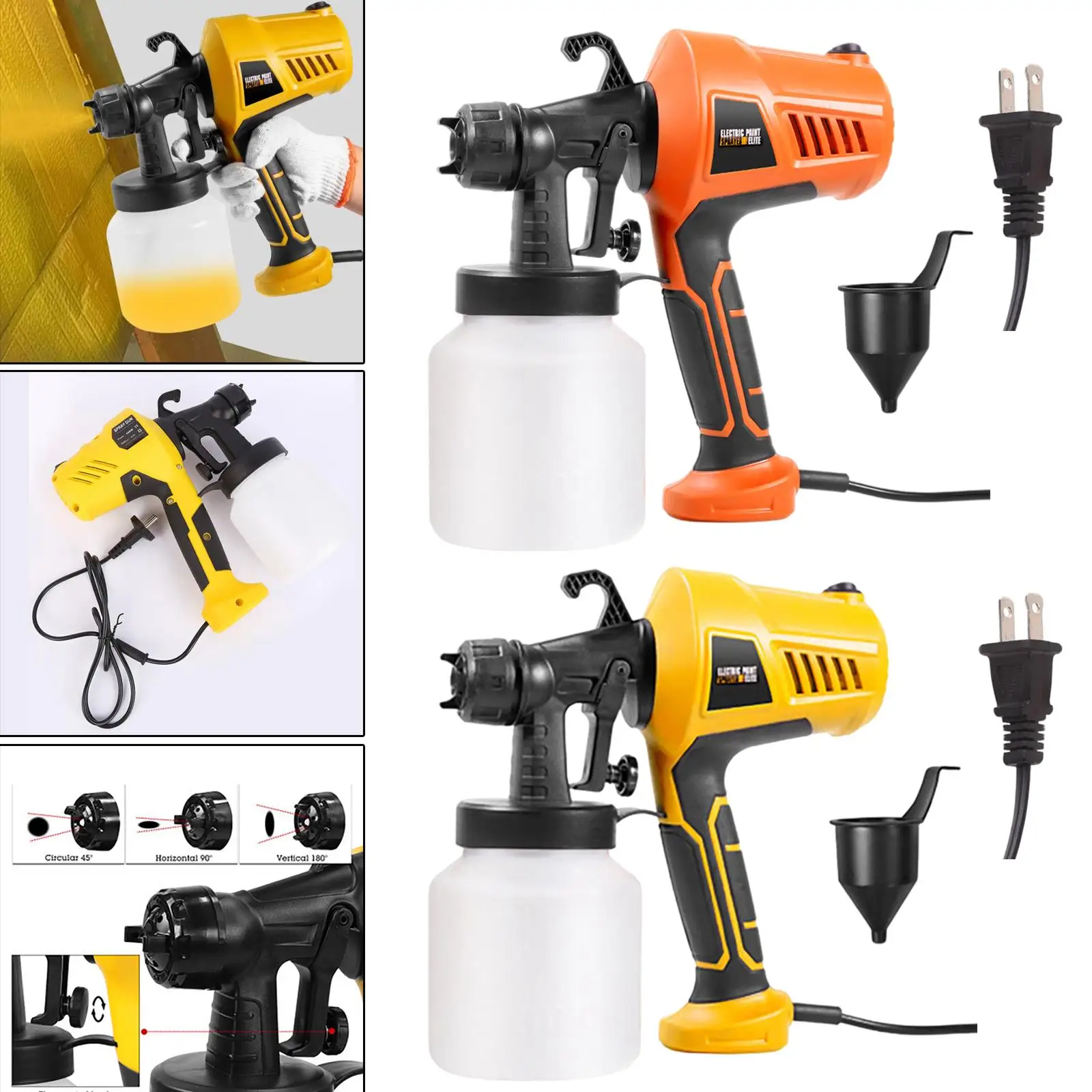 Handheld Paint Sprayer 800ml High Power Electric Spray with 3 Pattern for Painting Ceiling Fence Cabinets Easy to Clean 400W