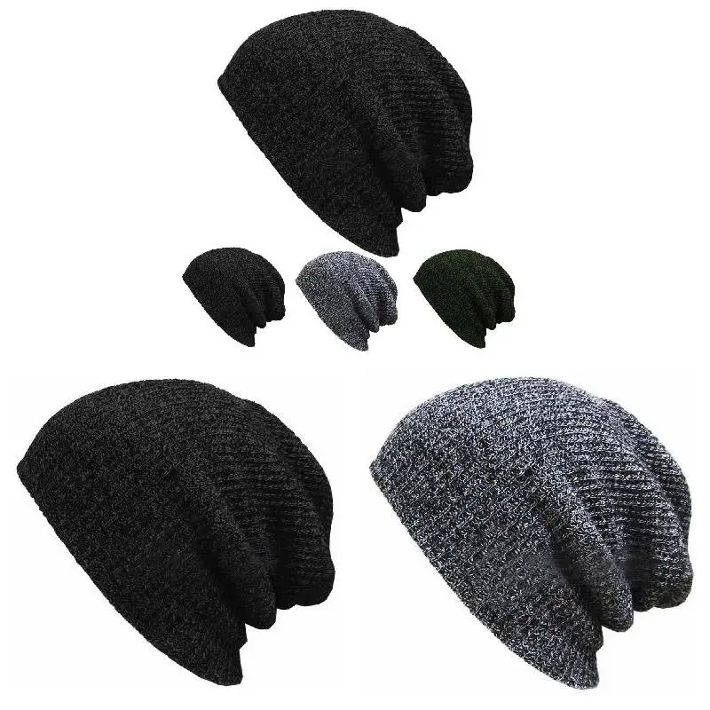 men's bomber hat rabbit fur Unisex Knit Baggy Beanie Winter Hat Outdoor Skiing Slouchy Chic Knitted Cap Best Sale-WT mad bomber trapper hat mens