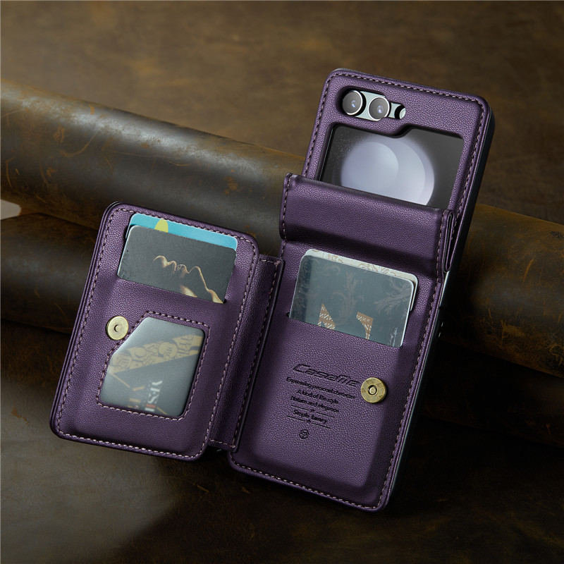 EUCAGR Luxury Magnetic Wallet PU Leather Case For Samsung Galaxy Z Flip 5 6 7 Card Solt Holder Pocket Cover For Galaxy Z Flip7 5