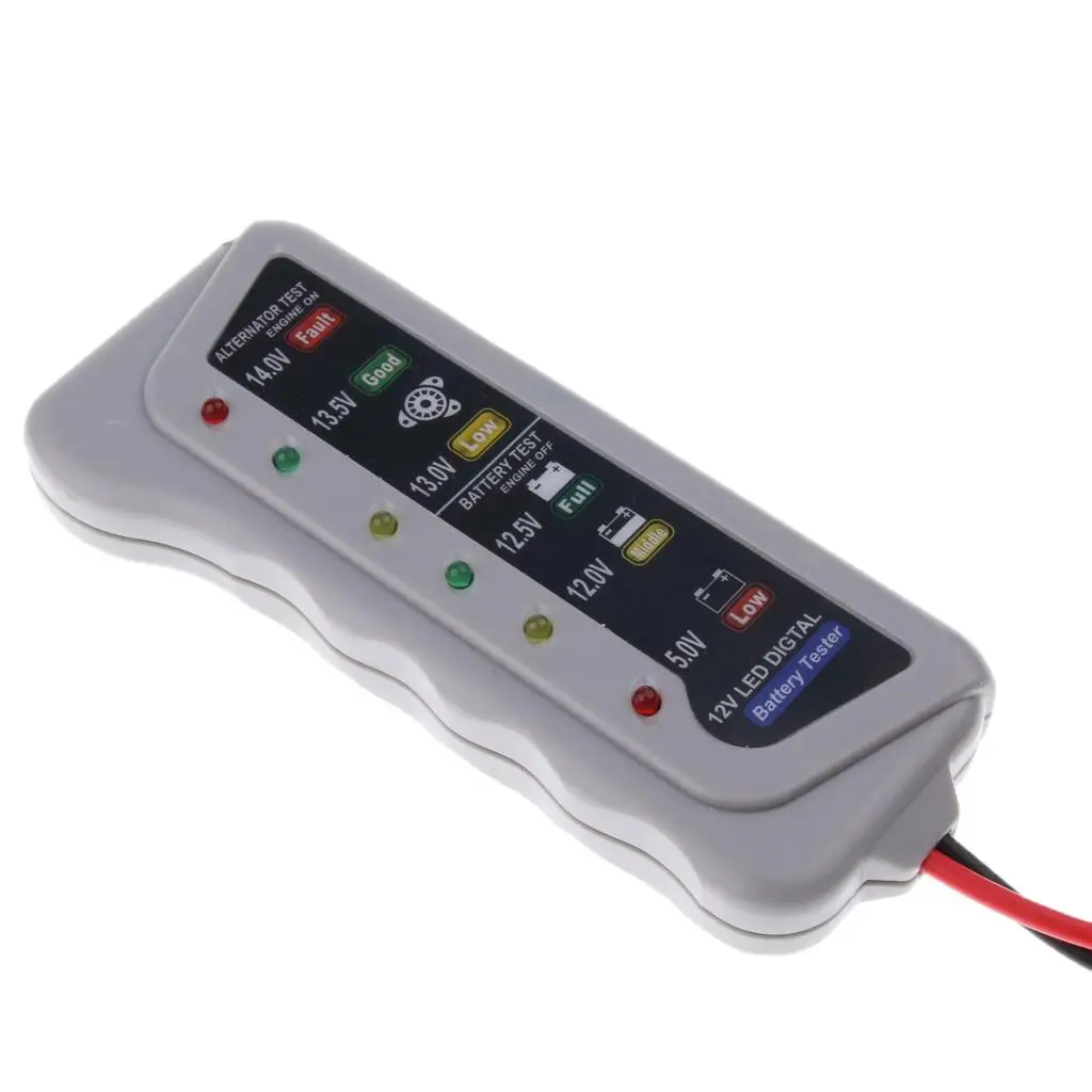 12V 6 LED Digital Display Battery Tester Voltmeter Charging System Analyzer