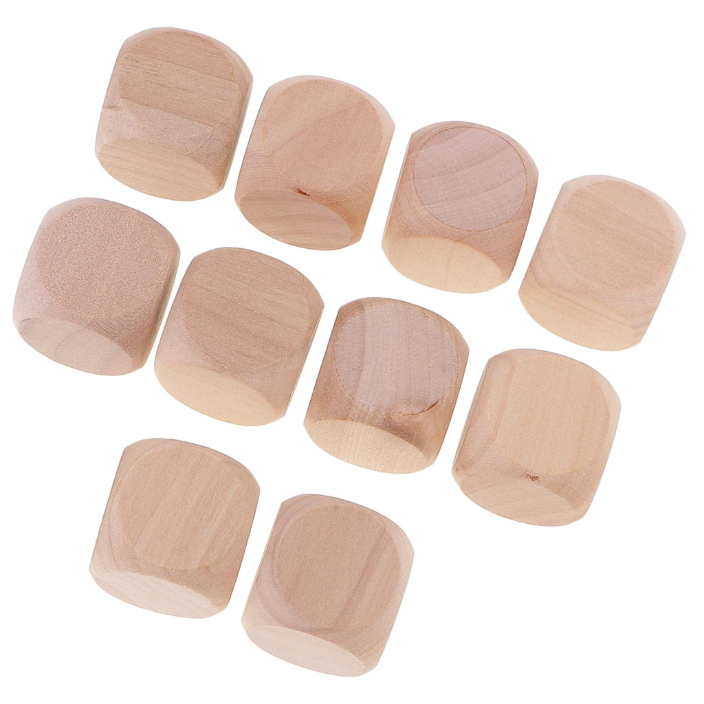 Set of 10 Unpainted Wooden  Blocks for Crafting And Crafting