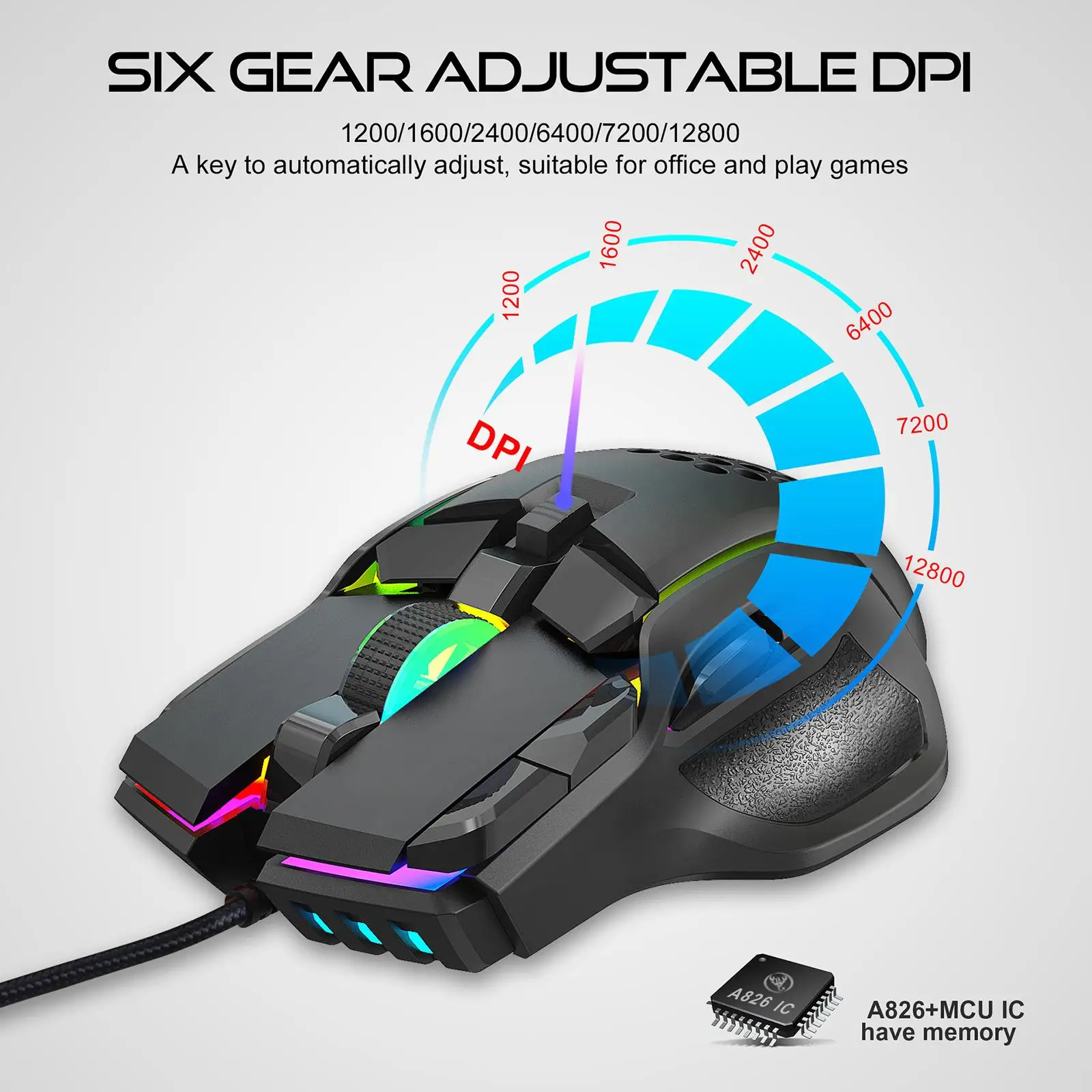  USB  Gaming Mouse 1000 Polling Rate for PC And Notebook Laptop