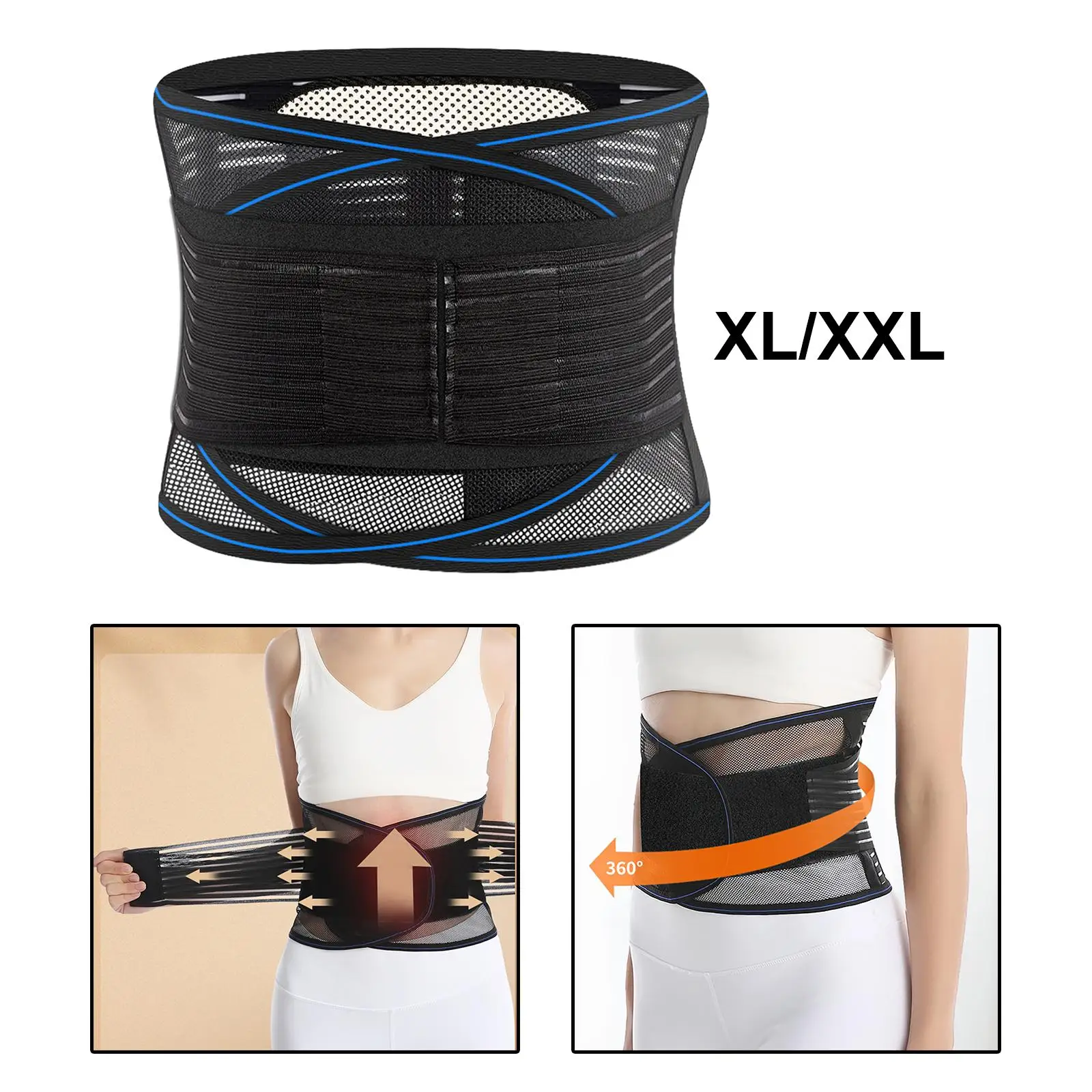 Lumbar Back Brace, Lower Back Pain Ease Mesh Design with Lumbar Pad Lower Back Brace with Lumbar Pad for Herniated Disc Sciatica