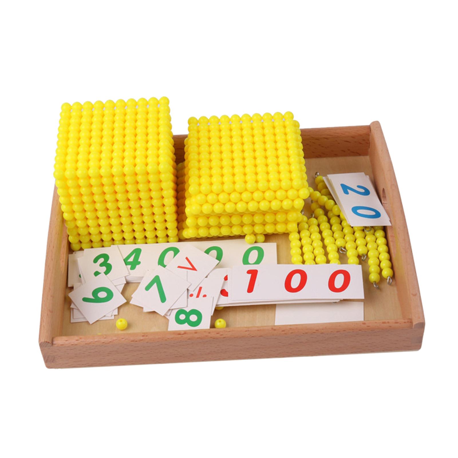 Montessori Math Beads Materials Decimal System Mathematics Aids bank board game