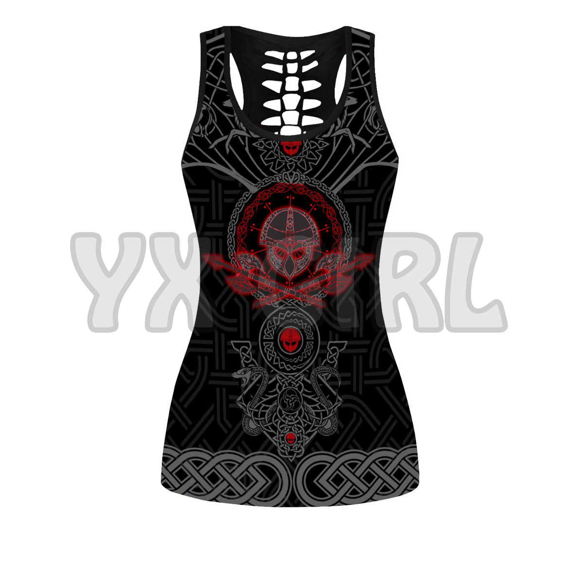 Viking-shield maiden 3d impresso tank top +