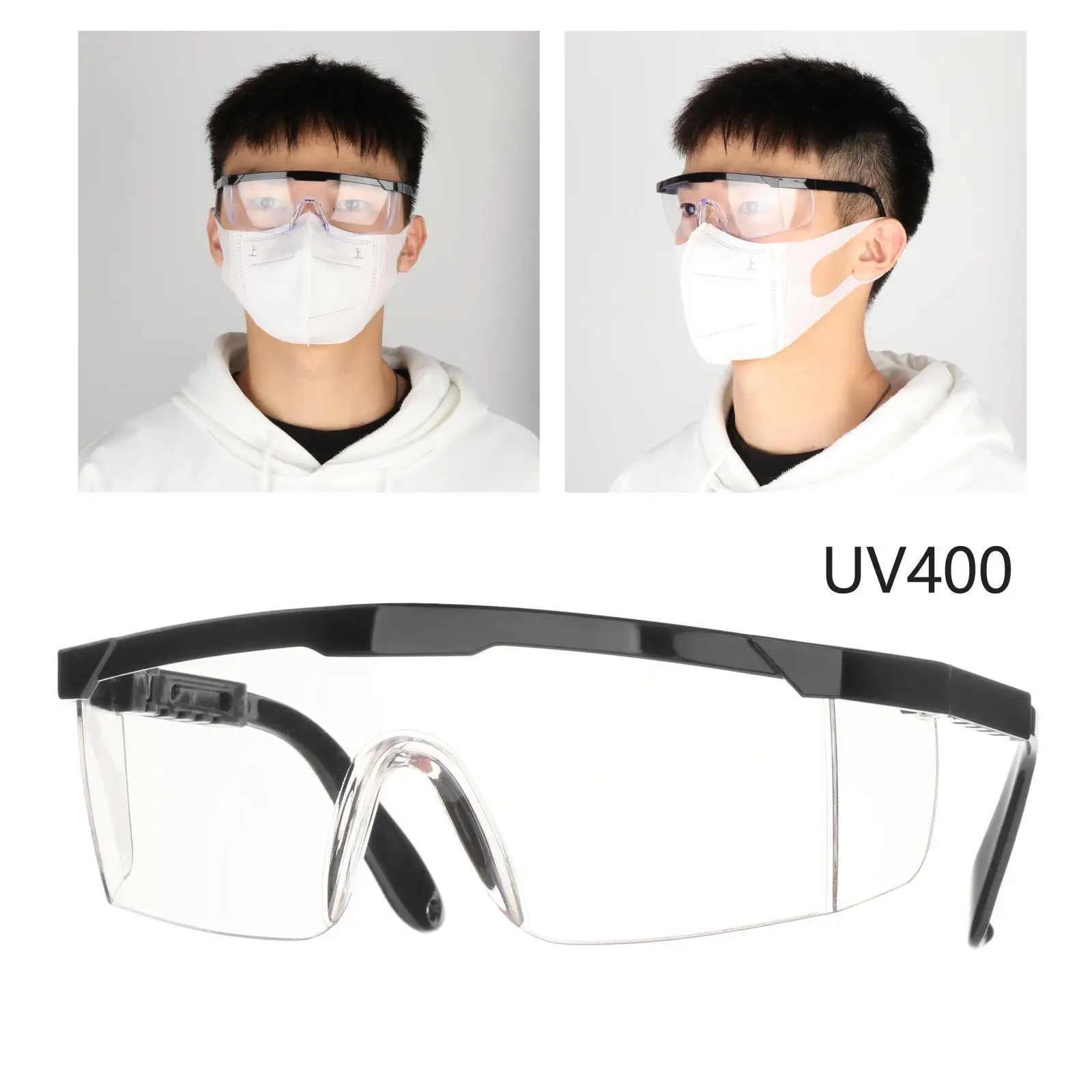 Anti Fog Safety Goggles Glasses Transparent PC Lens Eyewear Eyeglasses Scratchproof for Laboratory Work Outdoor Sports Drilling