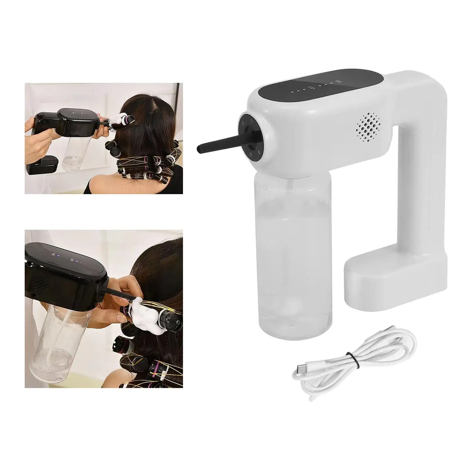 Electric Shampoo Foamer Dispenser with 300ml Water Bottle Bathing Foamer for Salon