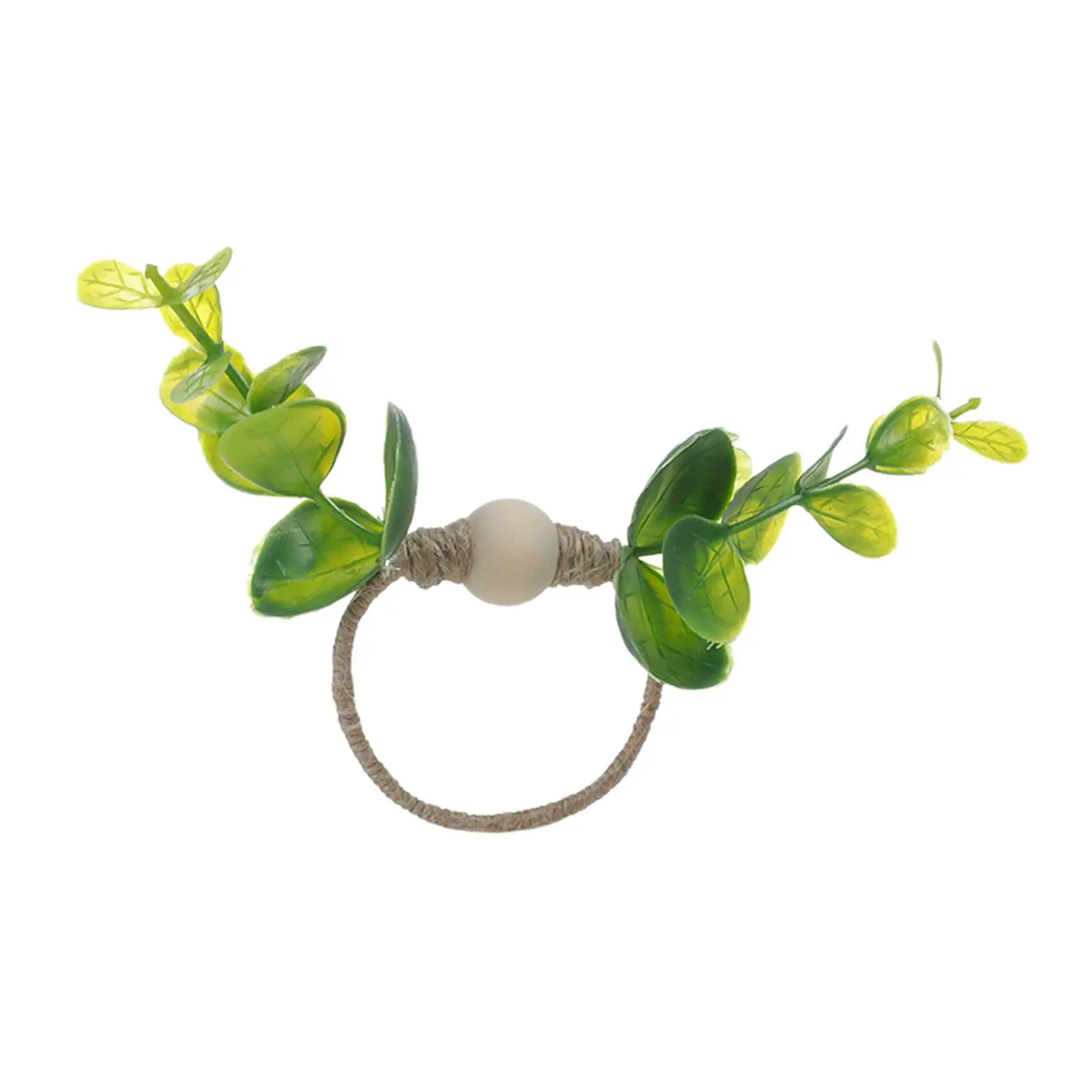 Green Leaves Napkin Rings Farmhouse Adornment Artificial Greenery Napkin Rings for Birthday Daily Use Thanksgiving Event