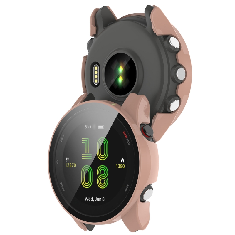 Für Garmin Forerunner 255/255S/955 Gehärtetem Glas einteiliges Shell Schirm-schutz Fall Smart Uhr PC Screen Protector Shell – Detail 4