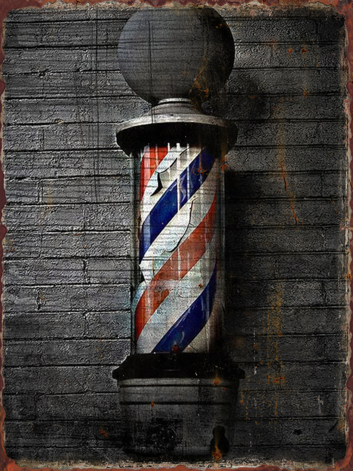 Description Picture 5 of itemBarbershop Poster Barber Shave Beard Metal Tin Sign Rotating Colorful Light Pattern Iron Art Board Barberies Wall Decor Plaque