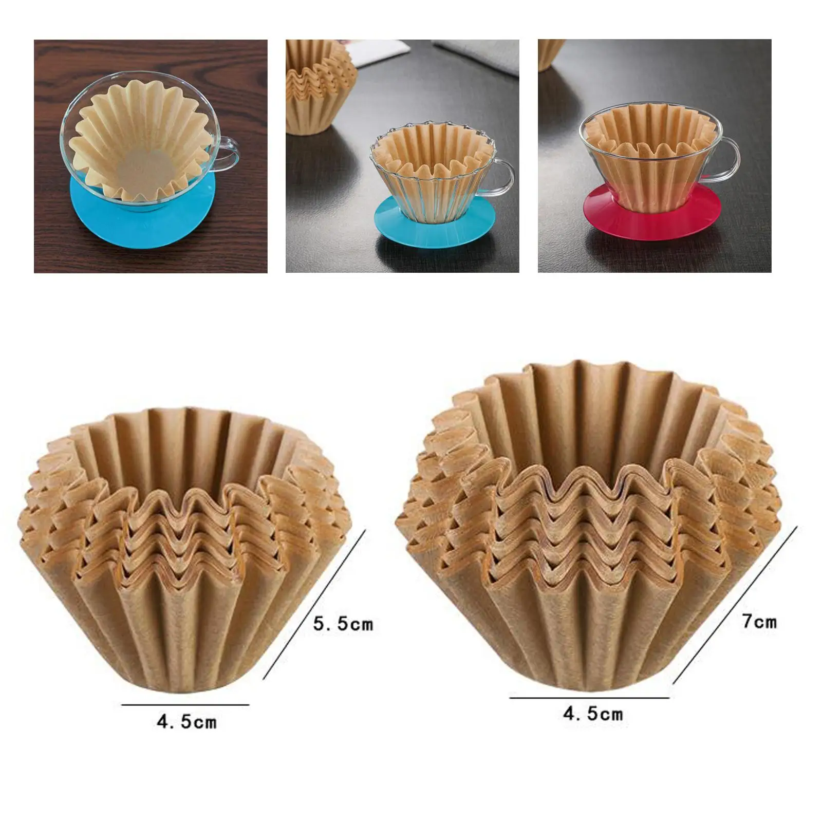 50x Coffee Filters Kitchen Accessories Single Serving Paper for Coffee Maker
