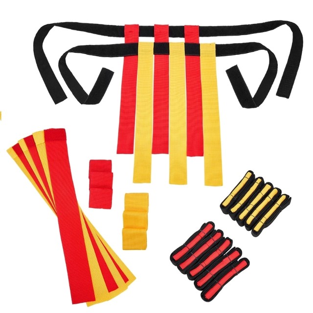 : WYZworks 12 Player Adjustable Flag Football Set - 3 Flags per  Belt, 36 Flags Total for Adults and Youth (18 Red and 18 Blue Flags) :  Sports & Outdoors