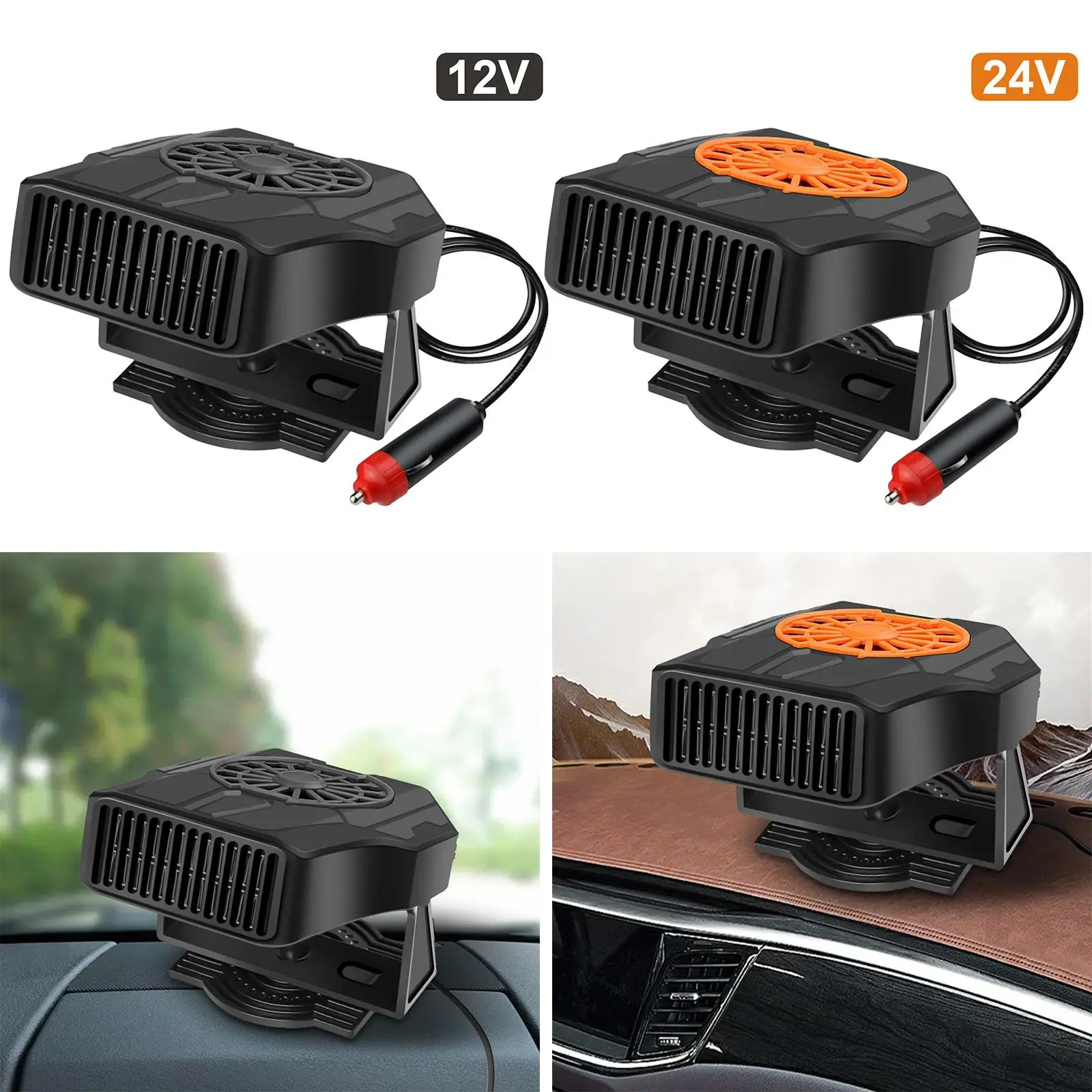Car Heater 200W 360 Rotatable Defogger for Safe Driving