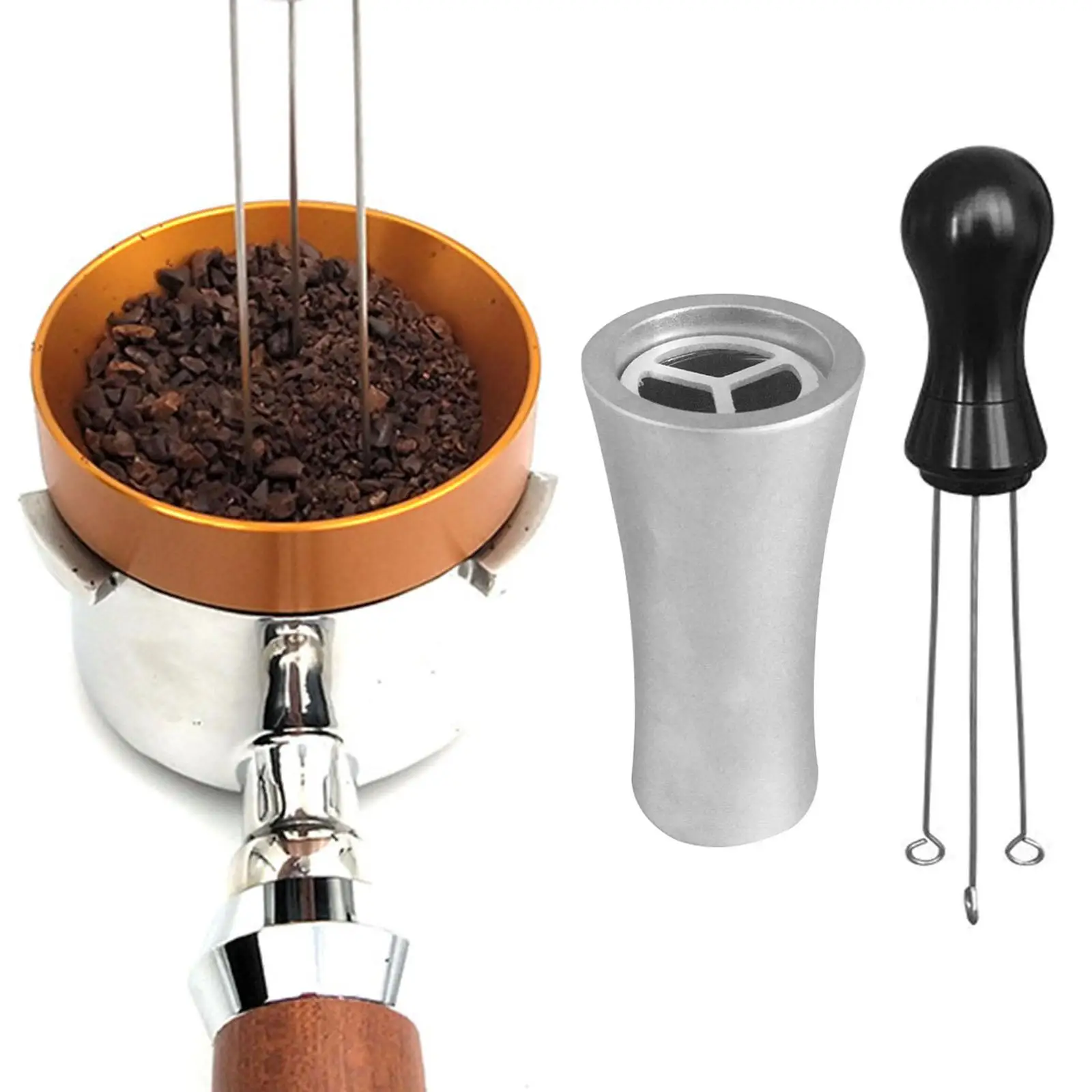 Coffee Powder Stirring Tool with Coffee Distribution Base Stand for Hotel