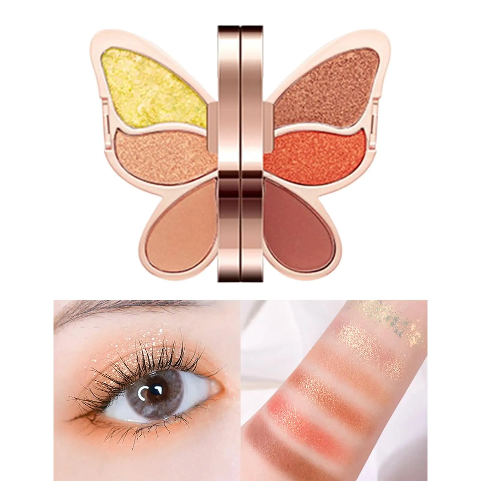 Portable 6 Colors Butterfly Eyeshadow Eye Makeup for Mother Wife
