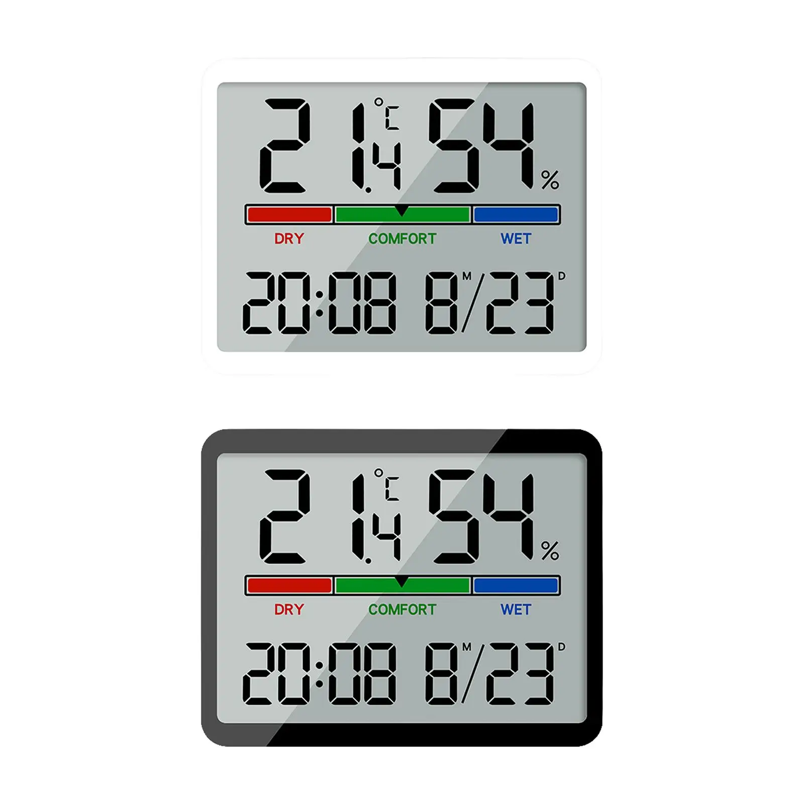 Digital Indoor Hygrometer Desktop Temperature Calendar with LCD Display Snooze High Precision Room Thermometer for Home Nursery